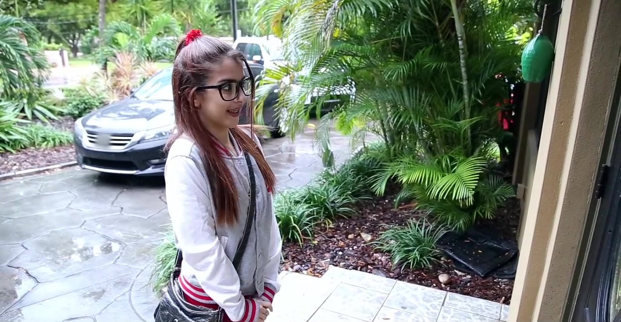 Cute girlfriend with glasses loves