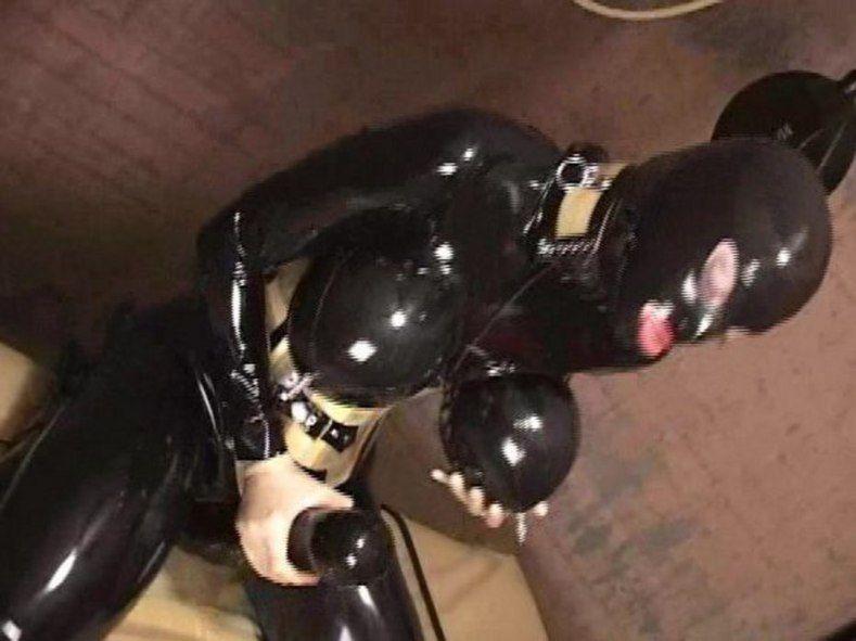 Latex rubber sex slave