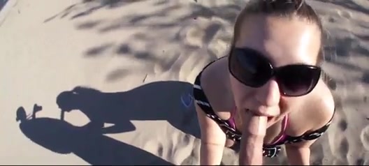 Public beach blowjob stranger with