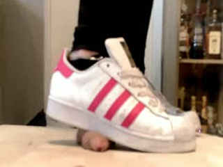 Dollface recommend best of Pillow stomping / crushing in white ankle socks and adidas sneakers.