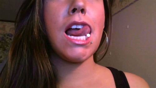 Sexy mouth pierced tongue fetish