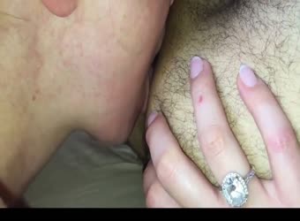Cute wife gives husband blowjob