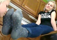Girl teases dirty white socks