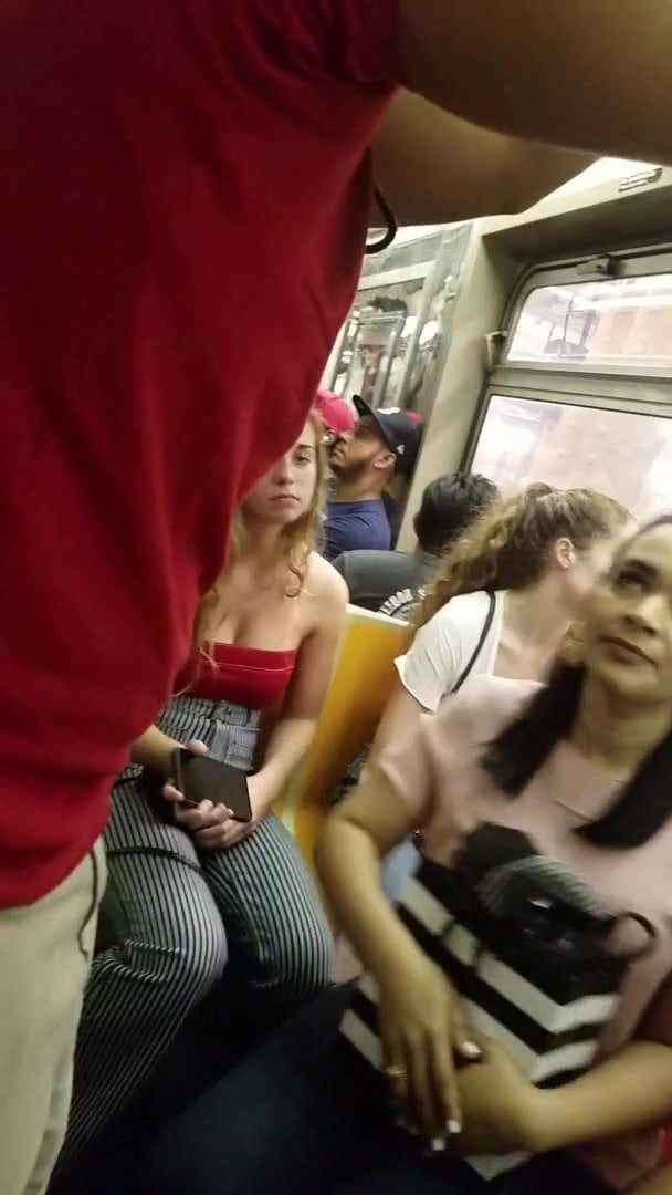 Latin pussy masturbate the subway