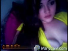Omegle sexy brunette rubs gorgeous